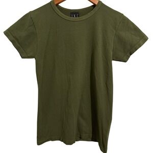 INC International Concepts Olive Green Knit Short Sleeved Shirt Women's Size M
